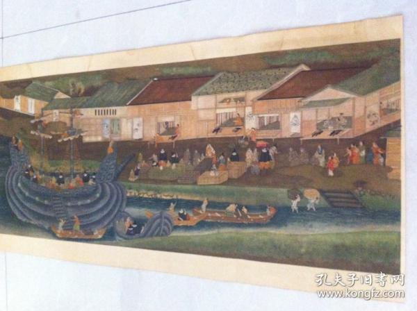日本回购古美术；名家浮世绘画，古艺术 硬纸78.5cmx38.5cm