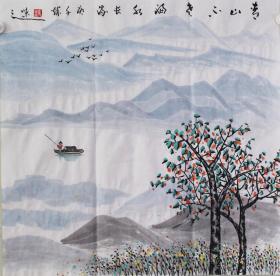 【自写自销】当代艺术家协会副主席王丞手绘 青山不老福水长流21208