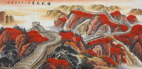 当代山水画家吴成建手绘 雄风万里