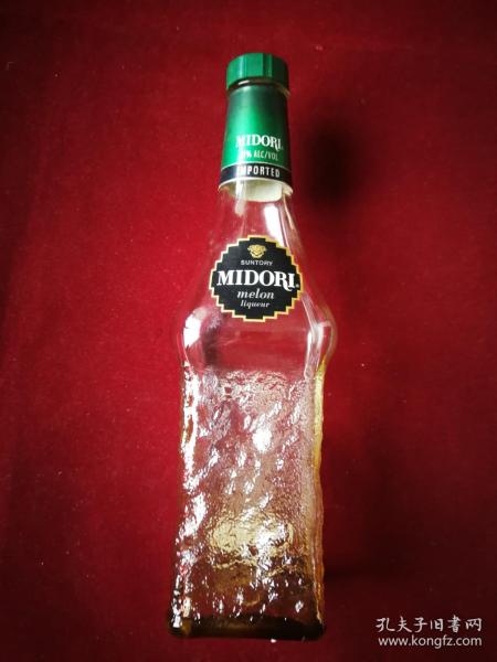 洋酒瓶收藏：MIDORI melon三得利蜜瓜味利口酒空酒瓶