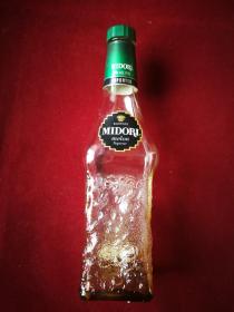 洋酒瓶收藏：MIDORI melon三得利蜜瓜味利口酒空酒瓶