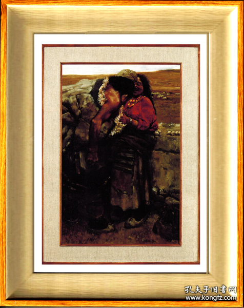 陈丹青 《 西藏组画·牧羊人 》 镜框 画芯尺寸 18x24.