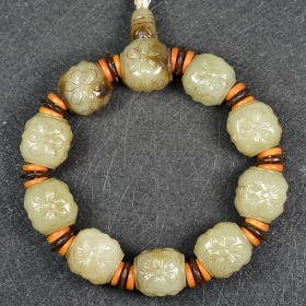 明清玉器和田玉 雕花手链古玉老玉 古董饰品