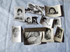 上海美女老照片：10张合售，其中3张背面有字，1，玲芳；2，17岁留影（生日）摄于1978.9；3，1960.10。（卫109）