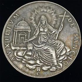 古钱币，老钱币，1829 意大利 天使城堡守护神硬币，天使守护神币，神秘力量币，非常稀有难得，意义深远，可谓古钱币收藏的珍品，孤品，神品
