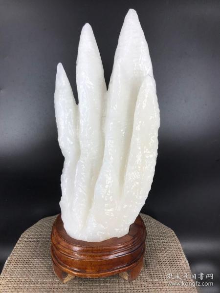 玉石奇石,玉化钟乳石,钟乳石奇石"佛手",羊脂白,温润细腻,镇宅,全家