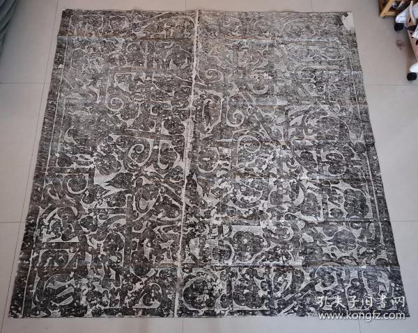 泰安东平百墓山汉墓画像石精拓一套，4横梁+1墓顶 （横梁：四条车马出行图，单条长335-340CM、宽50CM 墓顶 178*178CM  ）                                          ，