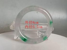 天然冰种飘绿翡翠 手镯