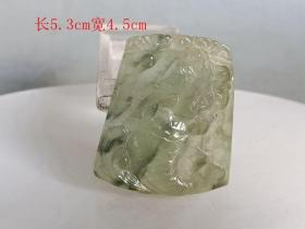 乡下收的冰种翡翠鱼 佩.