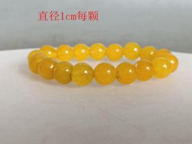 天然冰种黄翡翠手串