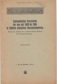 Systematisches Verzeichnis der von mir 1900 bis 1906 in Süd