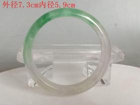 天然冰种飘绿翡翠 手镯