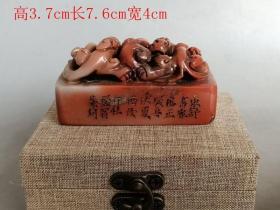 乡下收的清代老寿山石龙印章