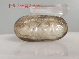 明代老和田玉手把件