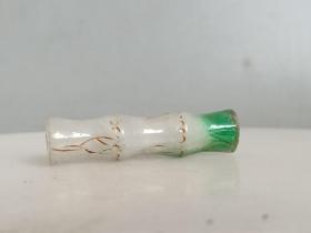 乡下收的清代老翡翠步步高升竹节挂件