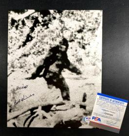 “美洲大脚怪真相的唯一知情者” 鲍伯·吉姆林 签名照片（约8×10英寸） 由三大签名鉴定公司之一Beckett（BAS）鉴定