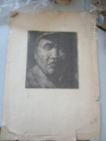 朱德元帅  民国期间石版画一幅  尺寸49*35厘米 品相一般