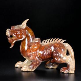 战国汉代和田玉回流独角瑞兽