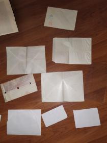 九十年代贺卡空白信封（19*13厘米）3枚 （未使用）+自制信封、贺卡五个，共8件合售
