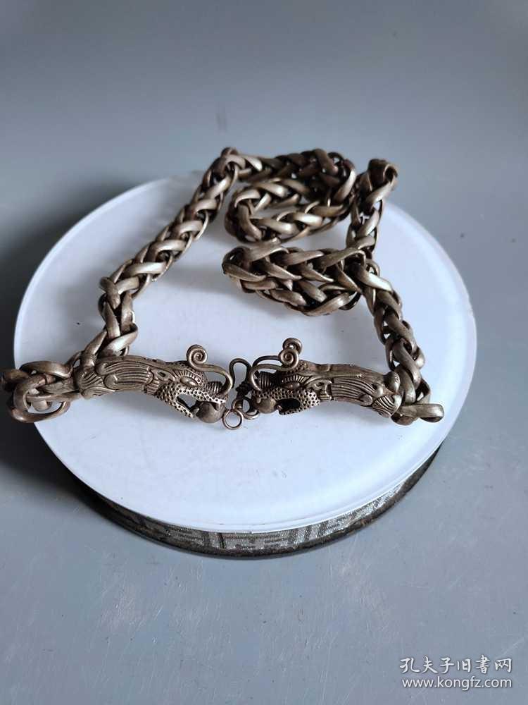 清代老银龙项链
