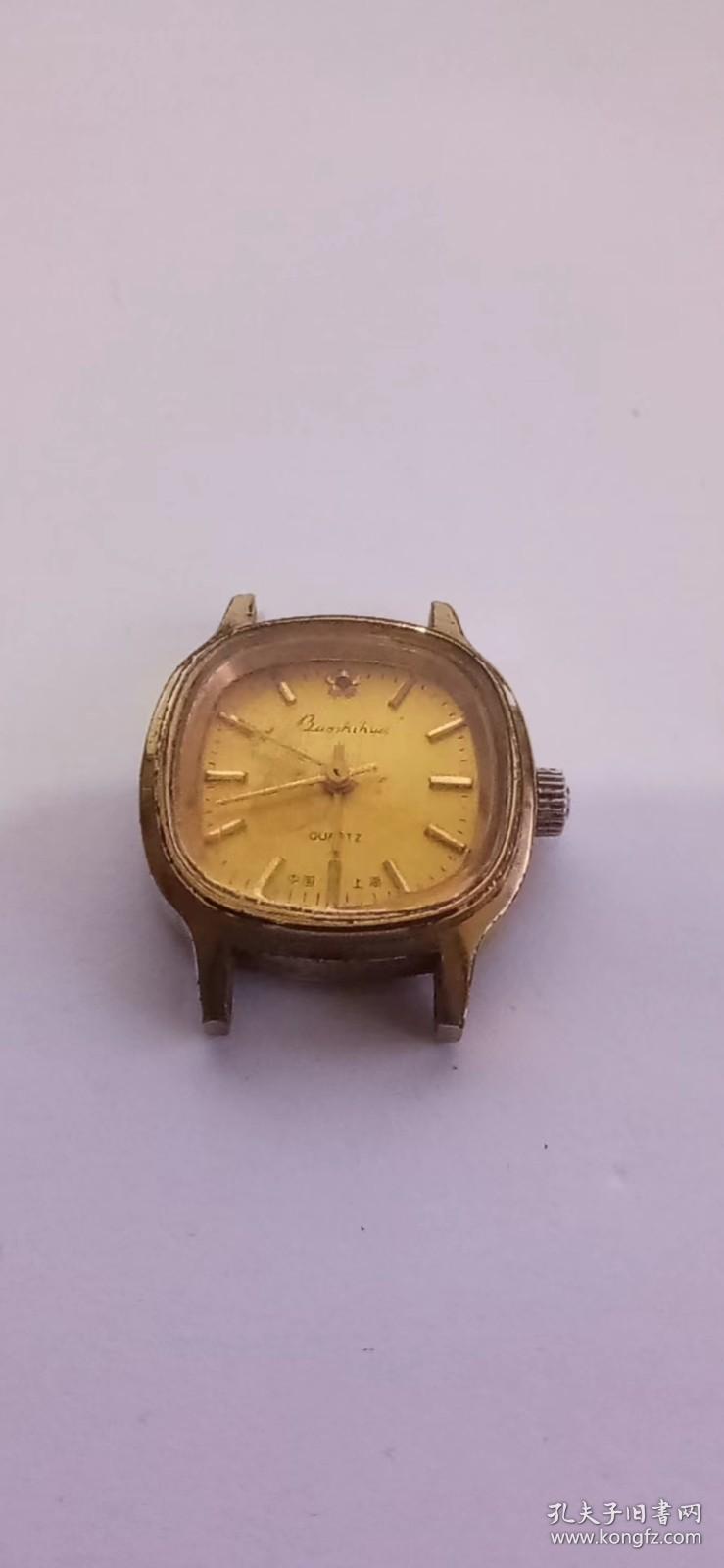 上海宝石花女式机械镀金手表