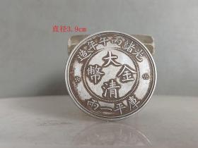 乡下收的少见大清金币龙纹银元