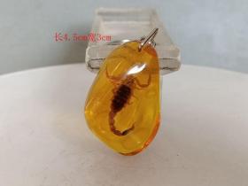 清代老虫珀挂件