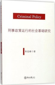 正版现货 刑事政策运行的社会基础研究