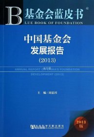 正版现货 基金会蓝皮书：中国基金会发展报告（2013版）