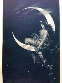 【现货 包邮】《月亮女神，月亮仙女》（Mondfee）；1887年，木刻版画，纸张尺寸41×29厘米