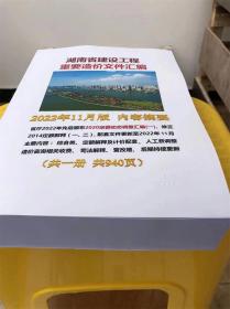 最新版 2022年11月版 湖南省建设工程重要造价文件汇编