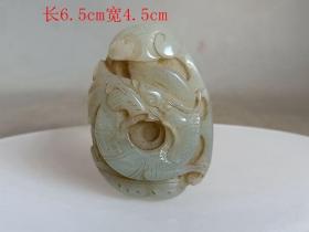 乡下收的清代和田玉手 把件