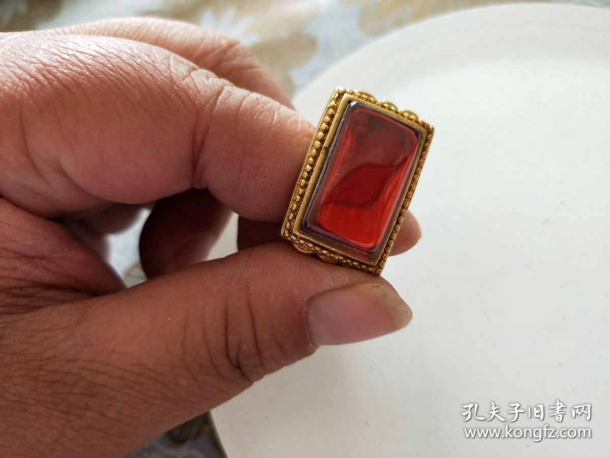 乡下收的清代天然红宝石戒指021