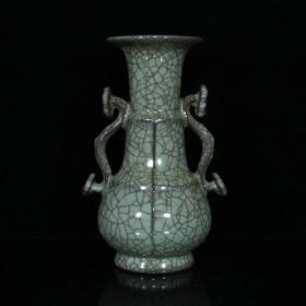 乡下收的宋代官窑开片如意瓶尺寸22X14厘米