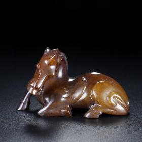 乡下收的的汉代和田玉卧马长9宽4高5厘米