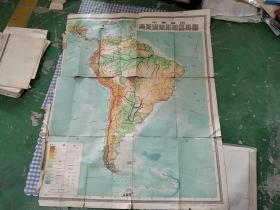 中学适用南美洲地形政区挂图