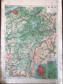 1947年民國地圖 江西省，附帶南昌、九江、廬山略圖，等高線分層設色 漂亮 地名詳細 上面有南昌 新建 九江 廬山 上饒 建昌 于都 鷹潭 安義 橫豐 會昌 信豐 大余 尋烏 定南 進賢 東鄉 遂川 吉安 宜春 上高 銅鼓 修水 武寧 瑞昌 石城 貴溪 南豐 廣昌 黎川 玉山 鉛山 崇仁 宜黃 德興 樂平 浮梁 樂安 弋陽 新余 安福 寧都 上猶 贛州...足供研究歷史、欣賞之用 包老保真