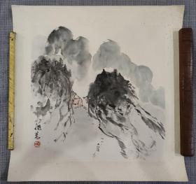 写意山水画一幅，水平可以