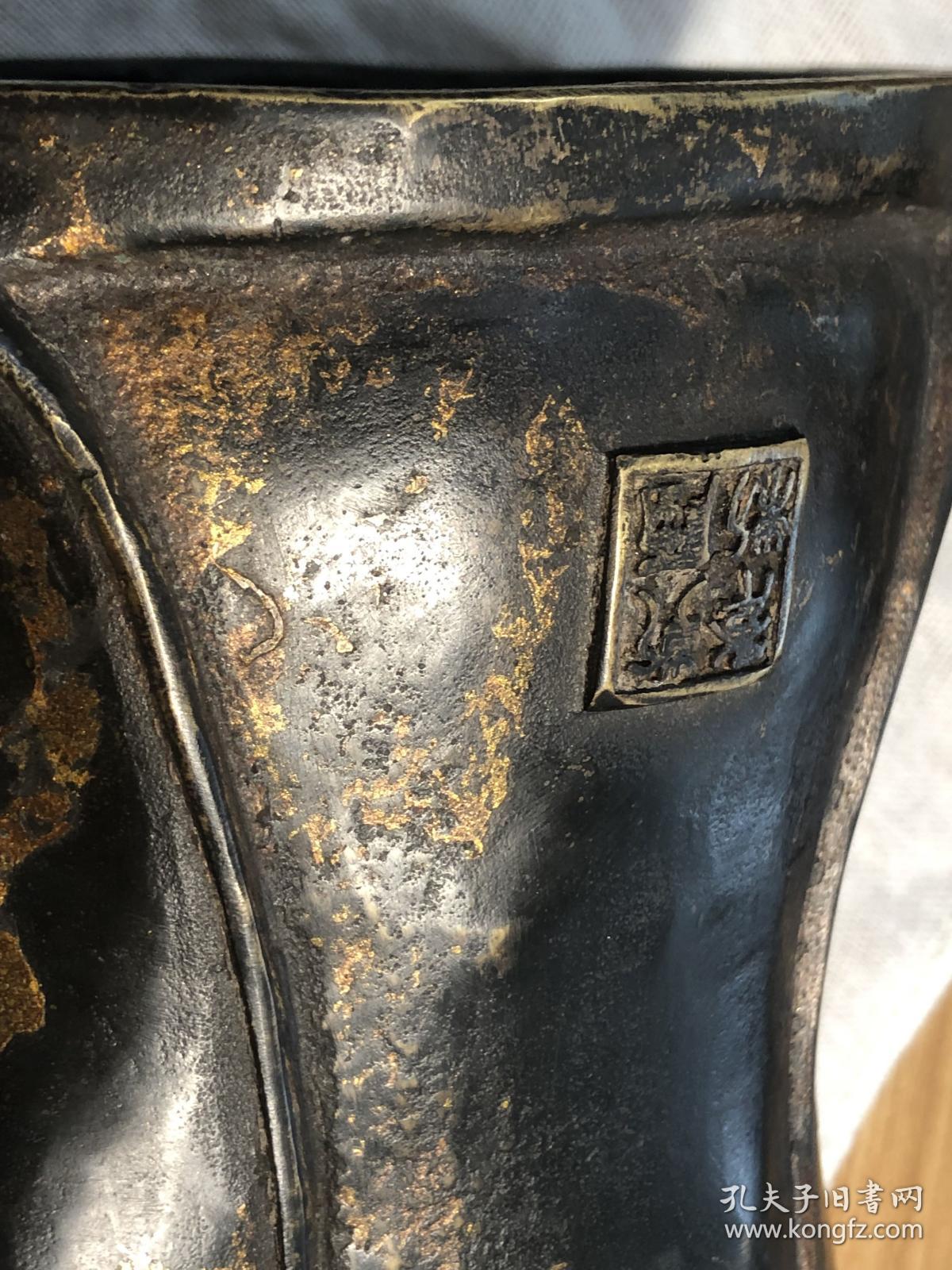 旧藏铜鎏金老佛像