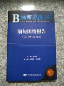 缅甸蓝皮书：缅甸国情报告（2012—2013）  正版内页没有笔记