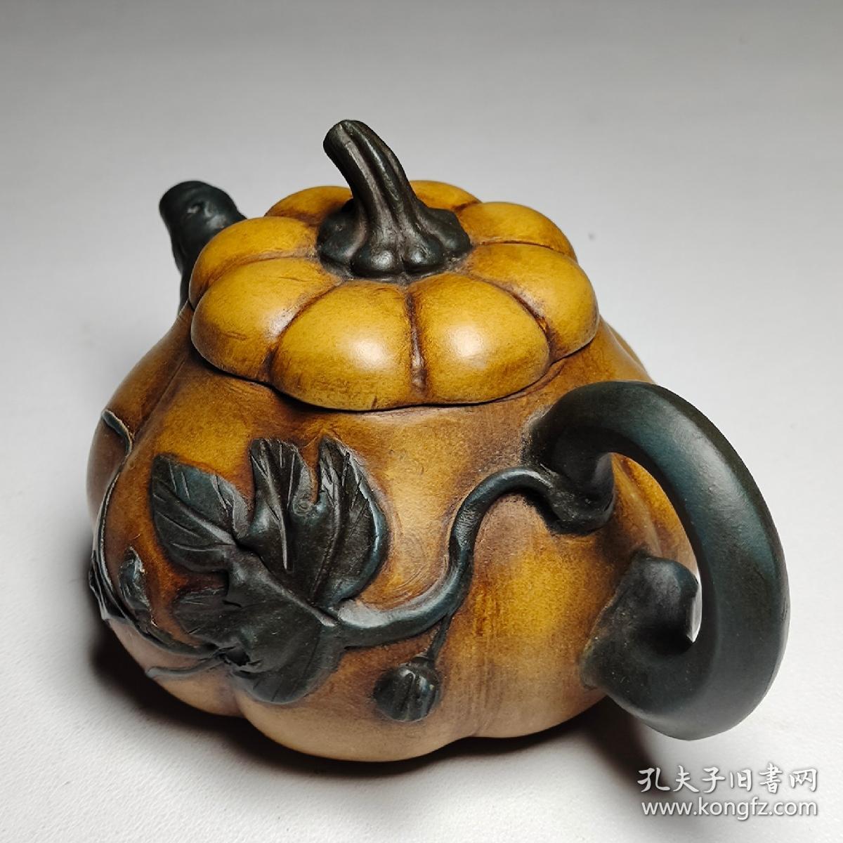 蒋蓉款,多孔南瓜紫砂壶.