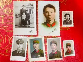 军人军装照手工上色照片7张