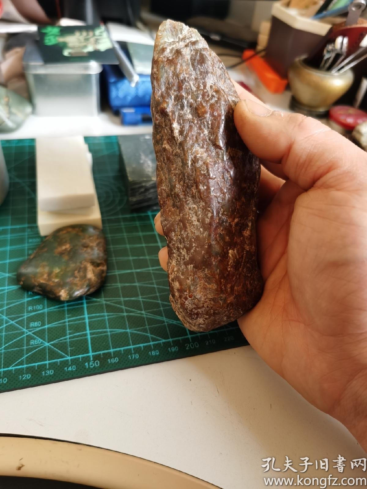 天然火燎皮河磨玉原石