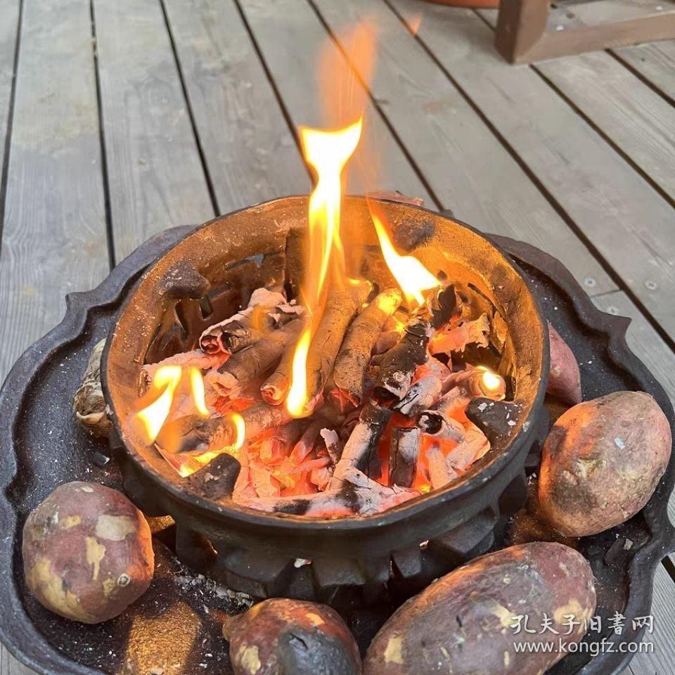 铁器镂空铁火盆 碳火炉 煮茶炉温酒炉摆件 火盆带篦子 火盆尺寸 宽32