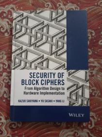现货 Security Of Block Ciphers: From Algorithm Design To Hardware Implementation [9781118660010]