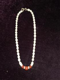 珍珠瑪瑙鉆石項鏈（天然珍珠，天然瑪瑙。總長度43.5厘米）
