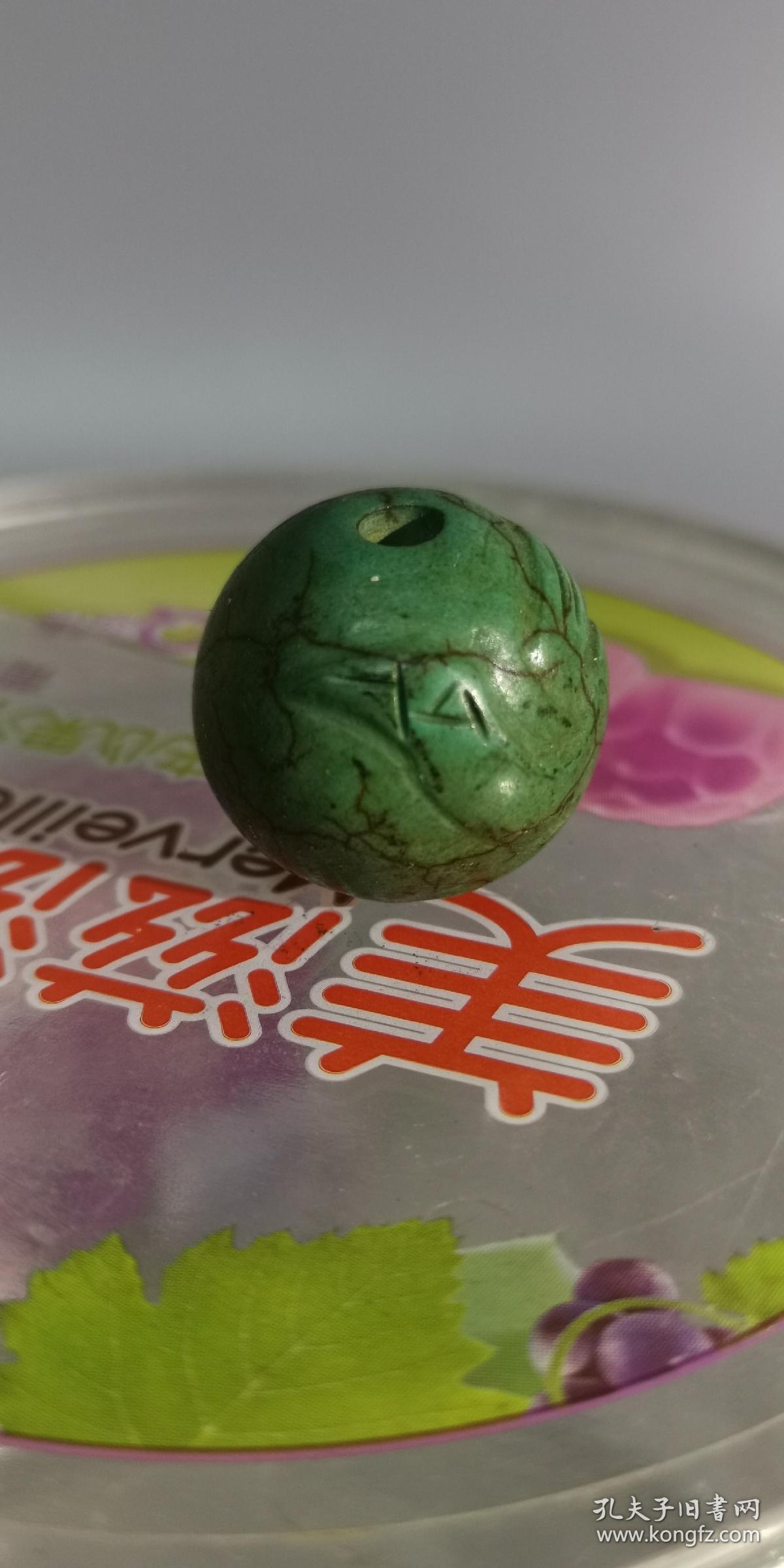 以前乡下收来的辽金绿松石老珠子风化可见实物漂亮沁色入骨