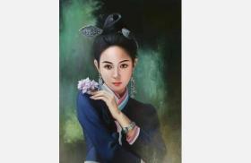 曾新伟老师精品人物油画尺寸75*100厘米支持合影视频