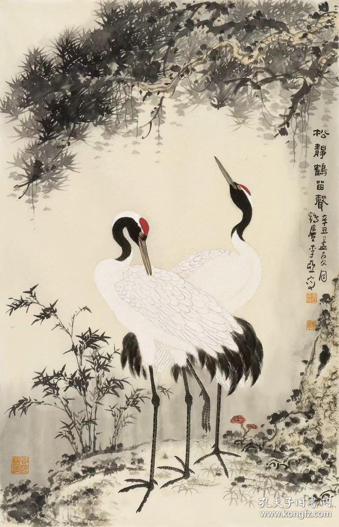 画家李亚花鸟画国画鹤