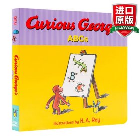 英文原版 Curious George's ABCs 跟好奇猴乔治学字母 纸板书绘本 英文版 进口英语原版书籍